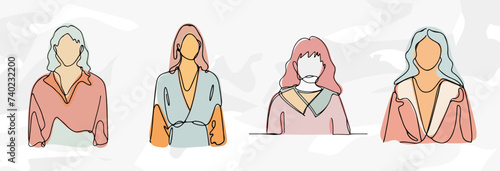 Indigene Frauen in traditionellen Gewändern: Anonymes Vektorgrafik-Bündel
