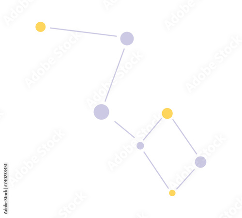 Constellation Ursa Major. Braid theme in children's flat style.