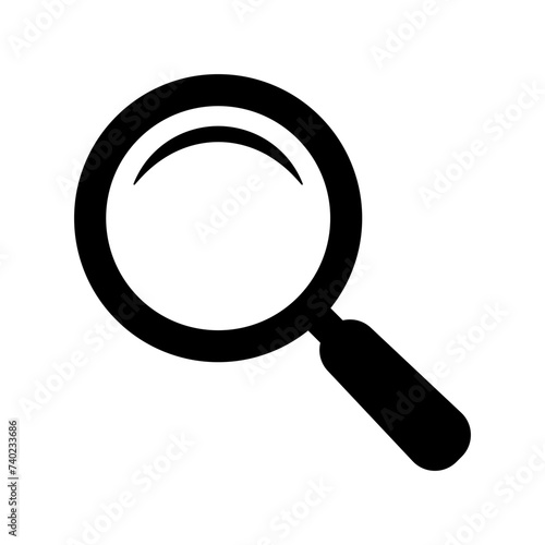Magnifying glass icon, vector magnifier or loupe sign. Web search icon.