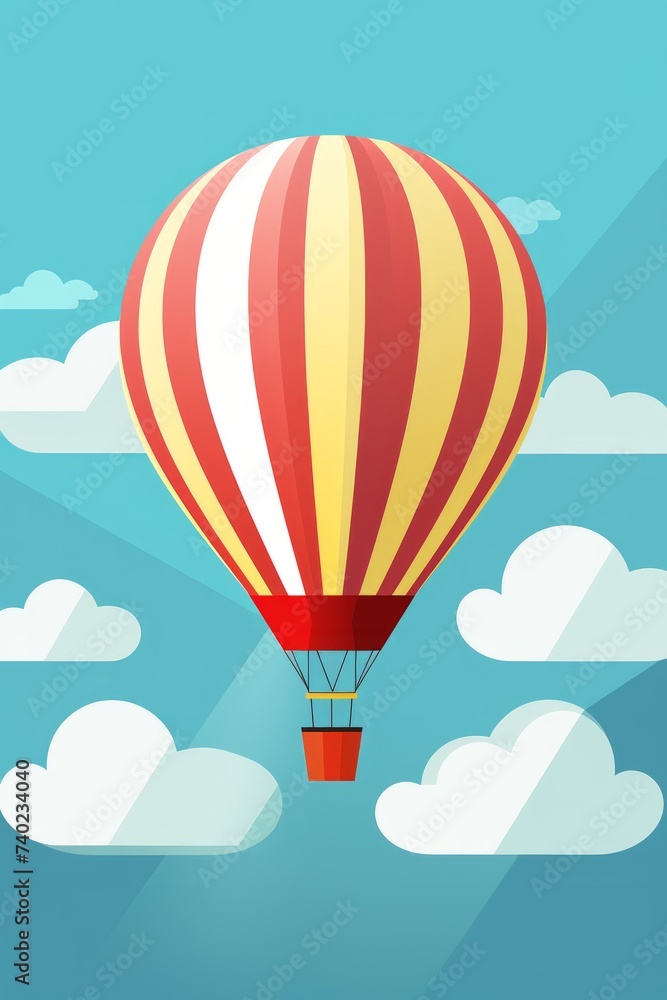 Fototapeta premium Hot Air Balloon Soaring Through the Sky