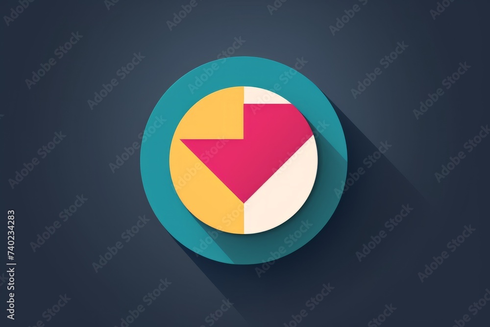 Circular Object With Pink and Yellow Arrow Circular Object With Pink and Yellow Arrow