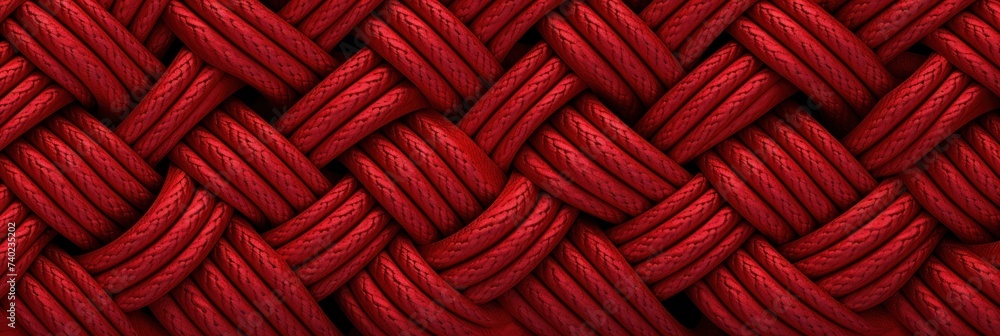 Red rope pattern seamless texture - obrazy, fototapety, plakaty 