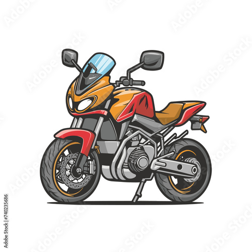 Big isolated colorful motorcycle vector 
