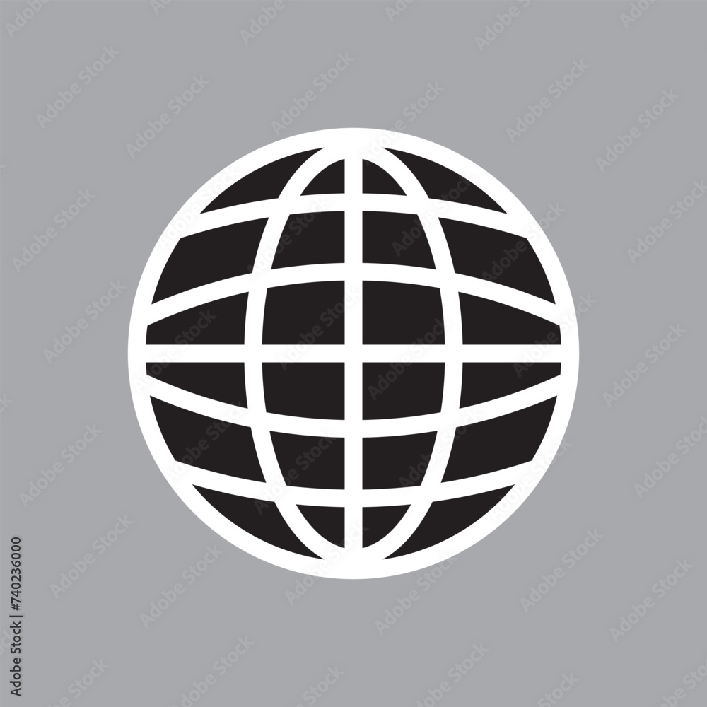 Global communication sphere icon. Internet connectivity web and technology theme. Isolated design. Vector illustration. Black global icon Global communication sphere icon. Internet connectivity web and technology theme. Isolated design. Vector illustration. Black global icon
