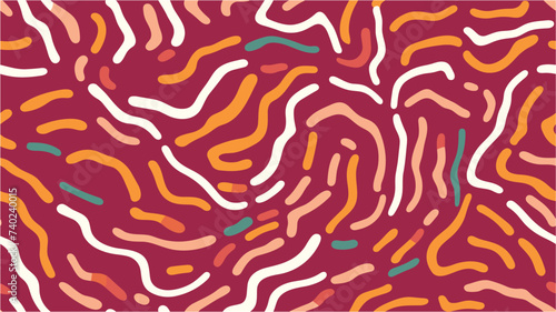 Abstract seamless pattern with doodle paint shapes. Abstract Illustration Seamless Pattern. Seamless abstract pattern with worms. Trendy Squiggles Abstract Vector Seamless Pattern.