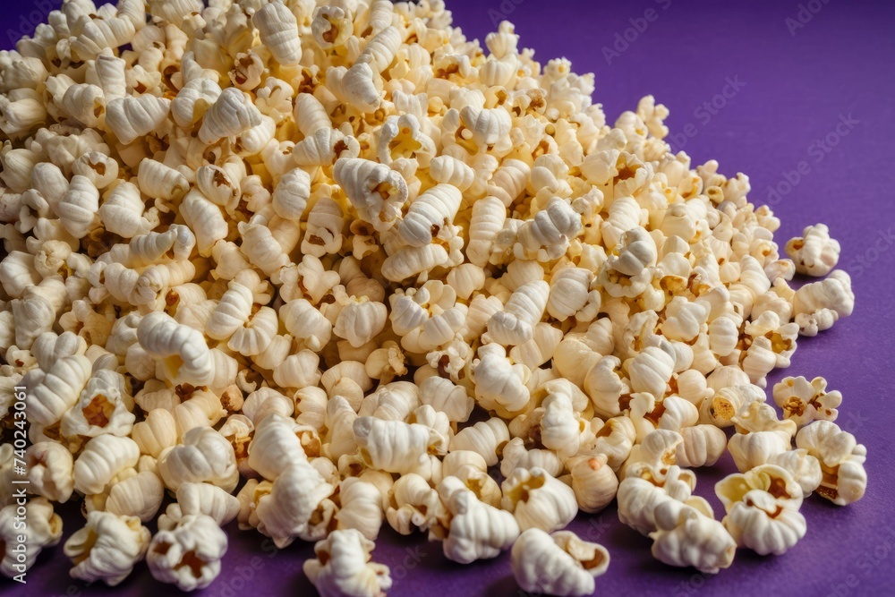 Bulk Popcorn Snack on Vibrant Purple Bulk Popcorn Snack on Vibrant Purple