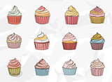 Cupcake-Illustrationen: Anonymes Vektorgrafik-Bündel