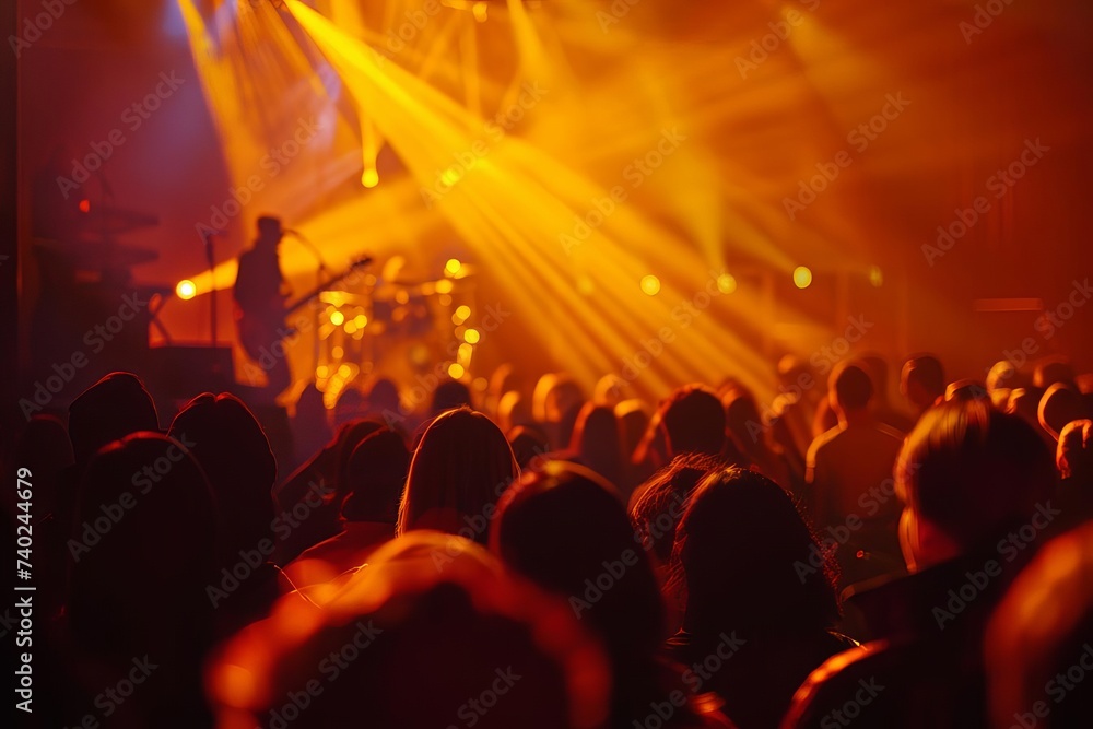 Live music concert with an energetic crowd Vibrant stage lighting And dynamic performance Creating an unforgettable night
