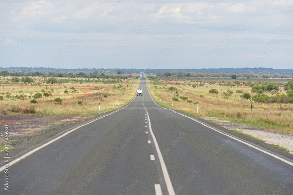 The Barrier Highway, the main highway through the outback of New South Wales, Australia