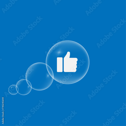 Speech bubble and finger up.Vector illustration