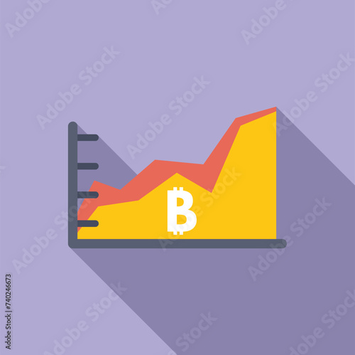 Diagram data icon flat vector. Digital decline. Mobile device coin bar