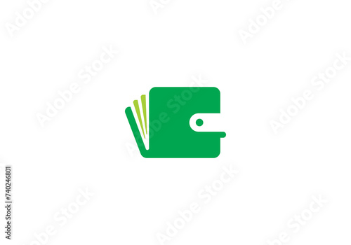 wallet logo design. credit card, money, payment symbol icon template