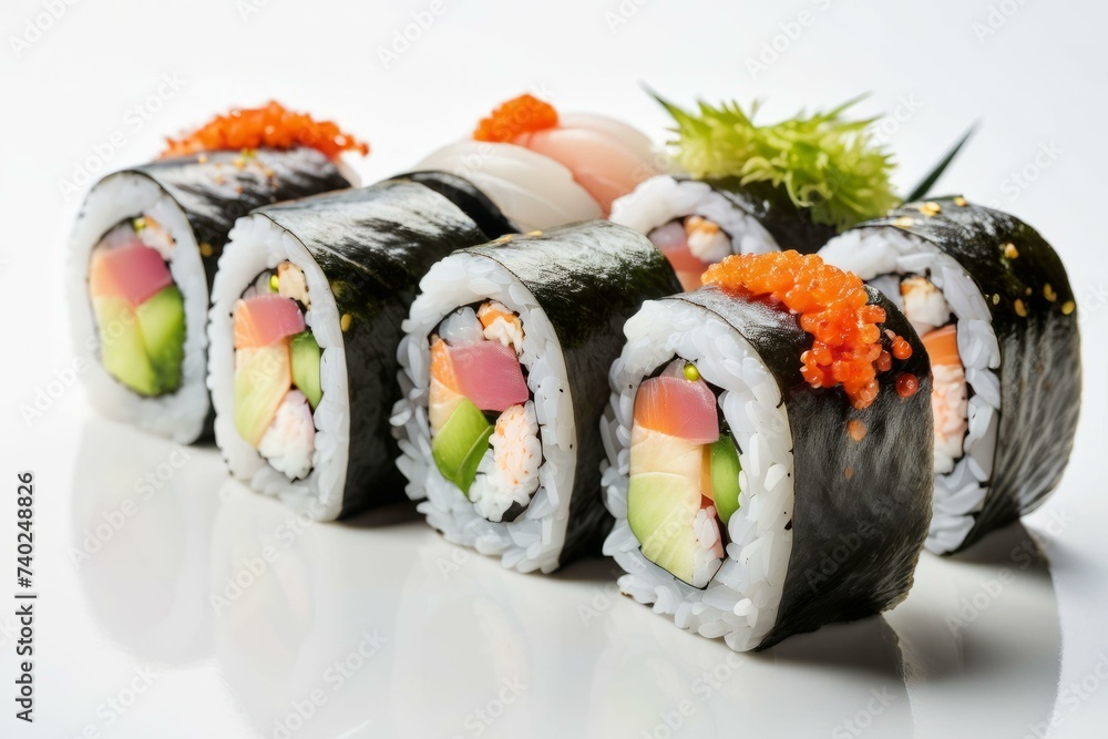 Assorted Sushi Rolls with Fish Roe Assorted Sushi Rolls with Fish Roe