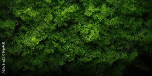 Lush Greenery Texture of Moss in a Dark Forest. Mossy Pattern in Deep Woodland. Generative AI photo