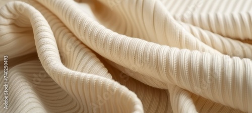 Detailed macro close up of white cloth fiber showing fabric microstructure texture background photo