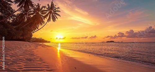 Breath-taking Sunrise Beach. Tropical Holiday Location. Travel wallpaper. photo