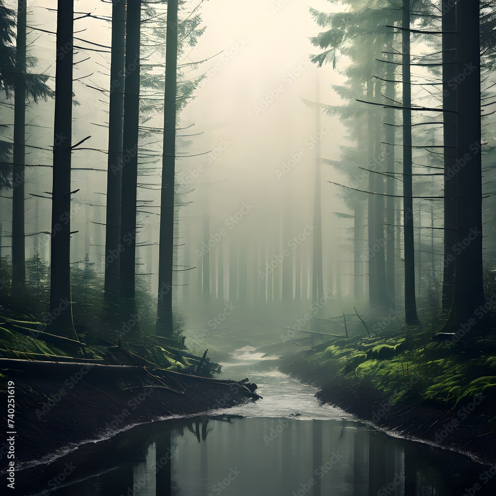 Obraz premium morning in the forest