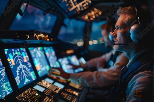  photo of airplane pilots control room 