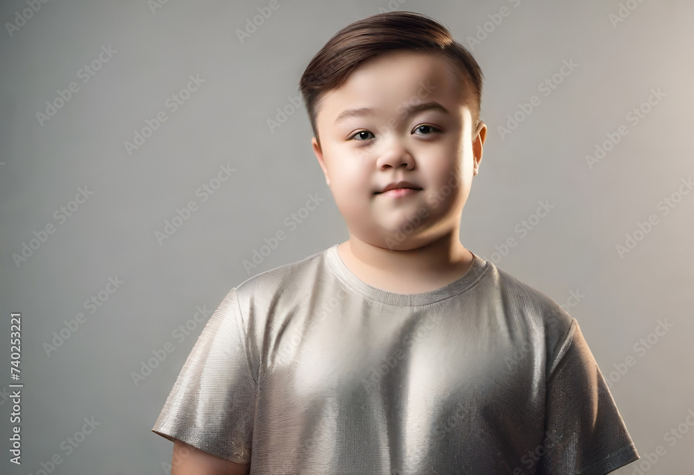 person with down syndrome on minimal background person with down syndrome on minimal background
