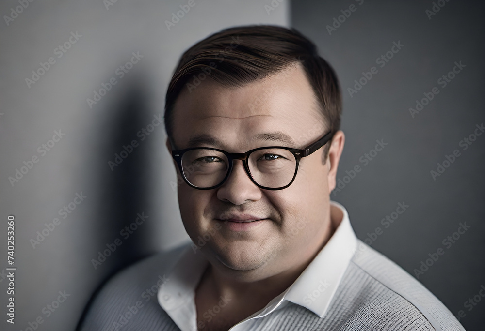person with down syndrome on minimal background person with down syndrome on minimal background
