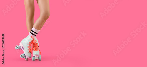 Legs of woman in roller ska...