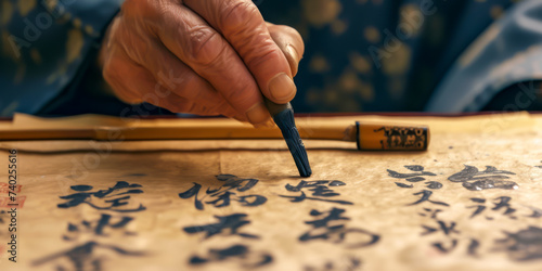 tradition in Japan, practice the calligrhaphy
