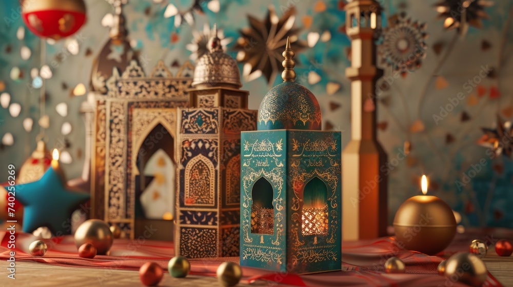 Unique decorations representing Eid al-Fitr and Eid al-Adha, 16:9