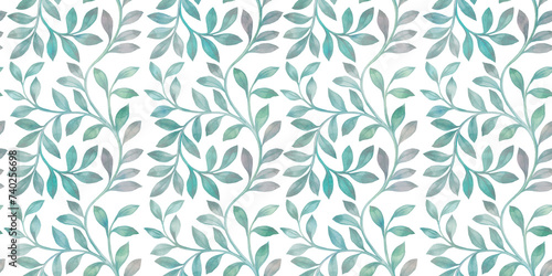 watercolor flowers on white background, seamless botanical pattern