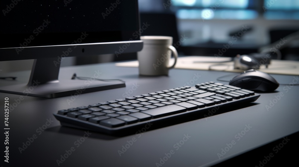 Desktop Computer on Wooden Desk Desktop Computer on Wooden Desk