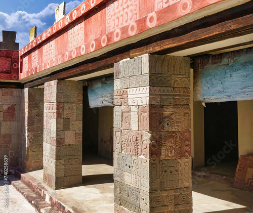 The Palace of Quetzalpapalotl is a palace located in Teotihuacán (Tenochtitlan), Mexico with decorations and frescoes of great artistic value photo