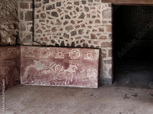 The Palace of Quetzalpapalotl is a palace located in Teotihuacán (Tenochtitlan), Mexico with decorations and frescoes of great artistic value photo