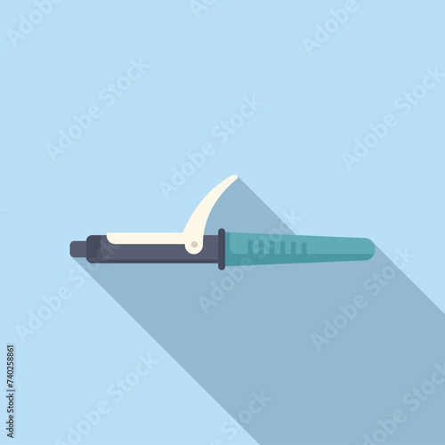 Classic hair straighter icon flat vector. Model spray. Towel fashion salon