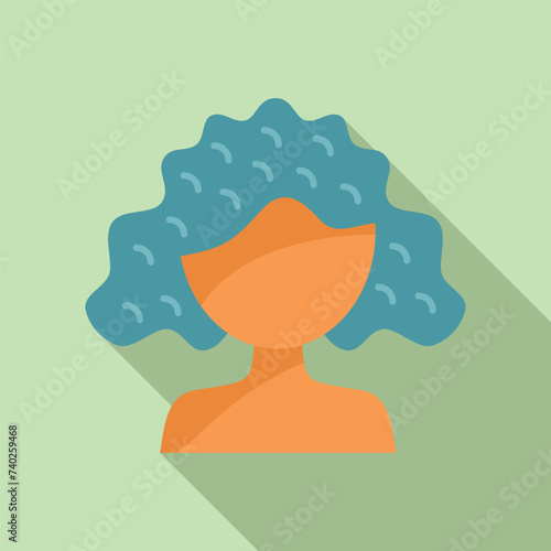 Care hair shampoo icon flat vector. Spiral model towel. Curl beauty knead