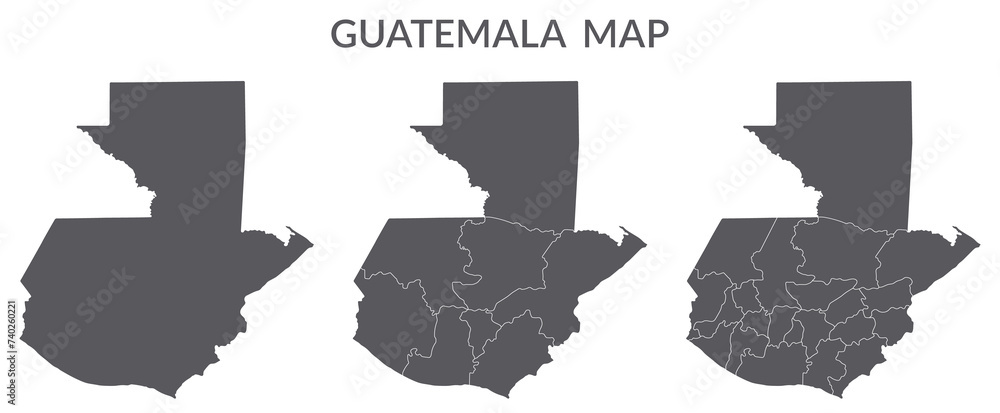 Guatemala map. Map of Guatemala in grey set