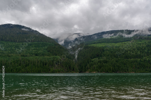 Chilly summer morning, Lake Revelstoke, British Columbia, Canada