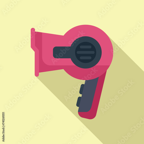 Hair dryer icon flat vector. Female fashion style. Wash mask model