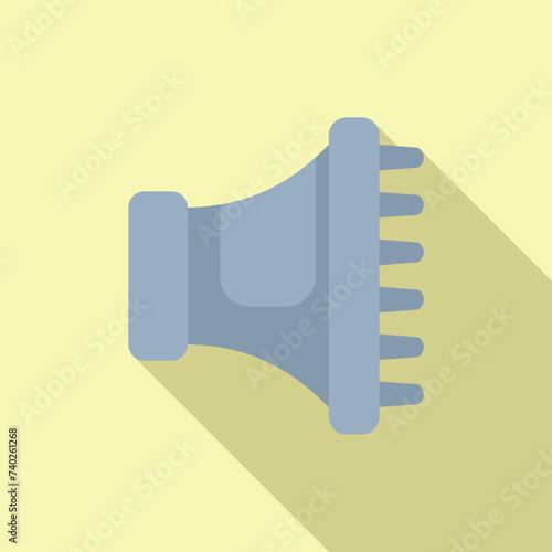Curly hair dryer icon flat vector. Model spray. Spiral treatment fashion