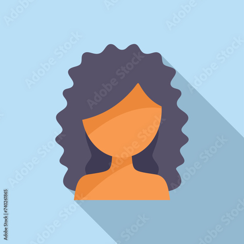 Cute curly hair girl icon flat vector. Salon treatment. Wash mask model