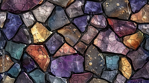 Abstract wallpaper showcasing a mosaic of jewel-toned stones