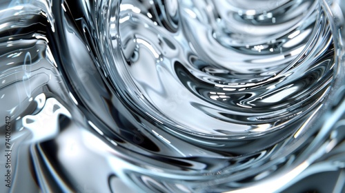 Liquid metal flowing into a glass vessel;