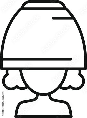 Salon curly head device icon outline vector. Wash mask. Model agent salon