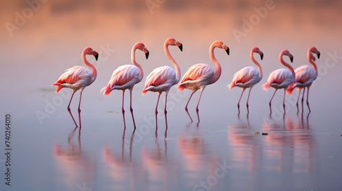 A Symphony of Flamingos Harmony in the Wetlands, Flamingo birds in masirah island wetlands in sultanate of oman