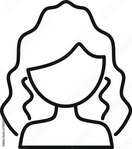 Long hair girl icon outline vector. Face treatment. Wash shampoo volume