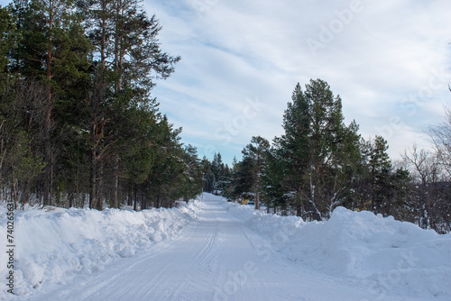 Winter landscape, nature reserve, laponian area, laponia, Norrbotten, Lapland, Sweden