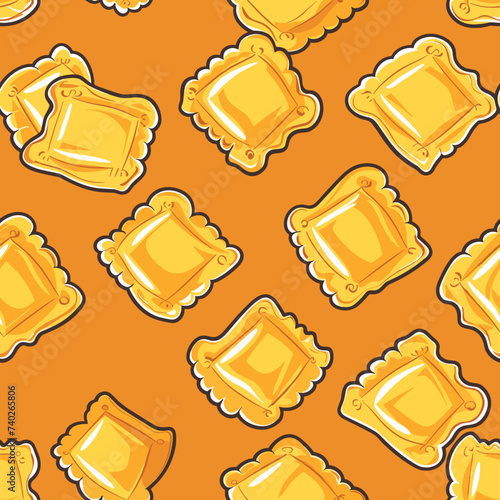 Ravioli Seamless Pattern, Vector Design