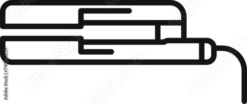 Fashion hair straighter icon outline vector. Electric device. Treatment salon mask