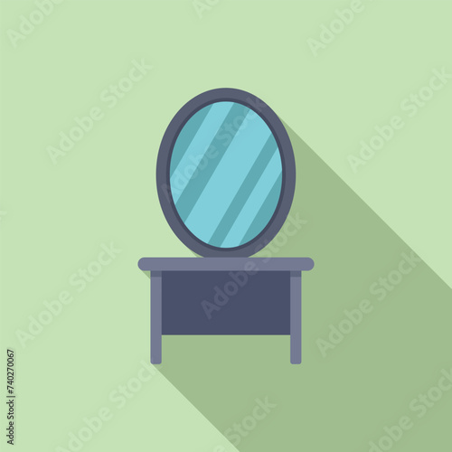 Morning bath mirror icon flat vector. Beauty treatments. Bathroom shower