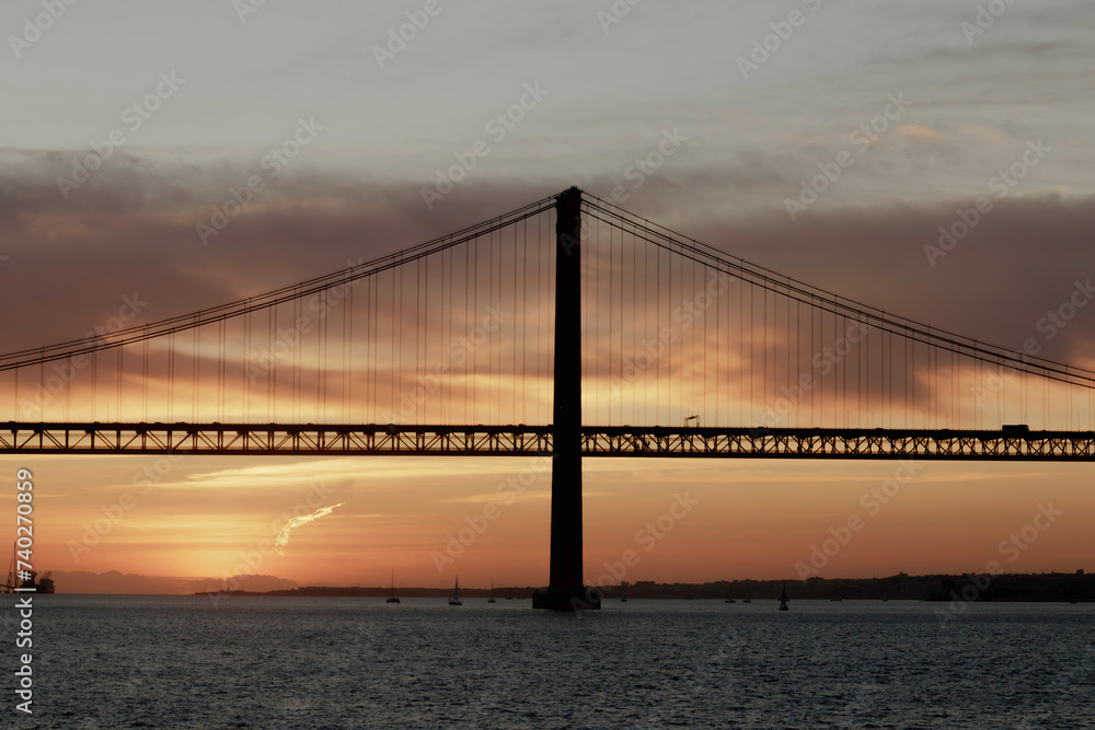 Lisbon 25th (Ponte 25 de Abril) Tejo River Sunset