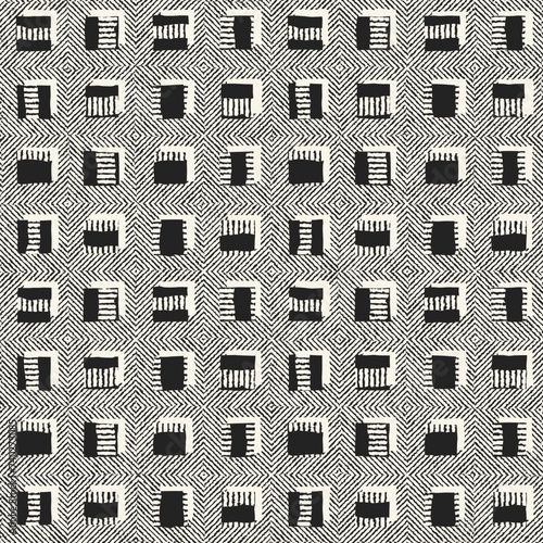 Monochrome Modern Twisted Checked Pattern