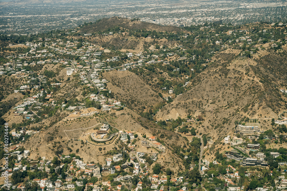 Obraz premium aerial view of hills in Los Angeles California